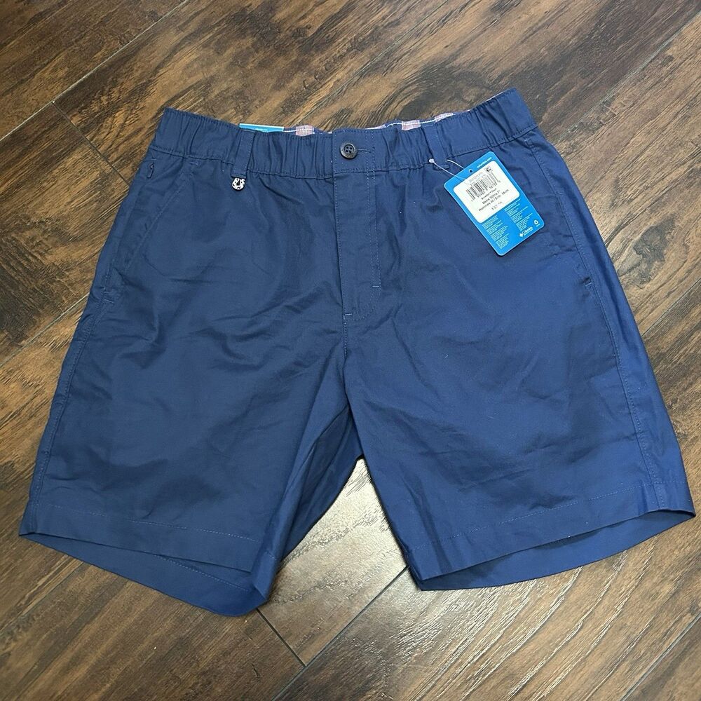 NWT Columbia PFG Men's Bonefish Shorts Blue Size 30 Flat Front 7” Inseam
